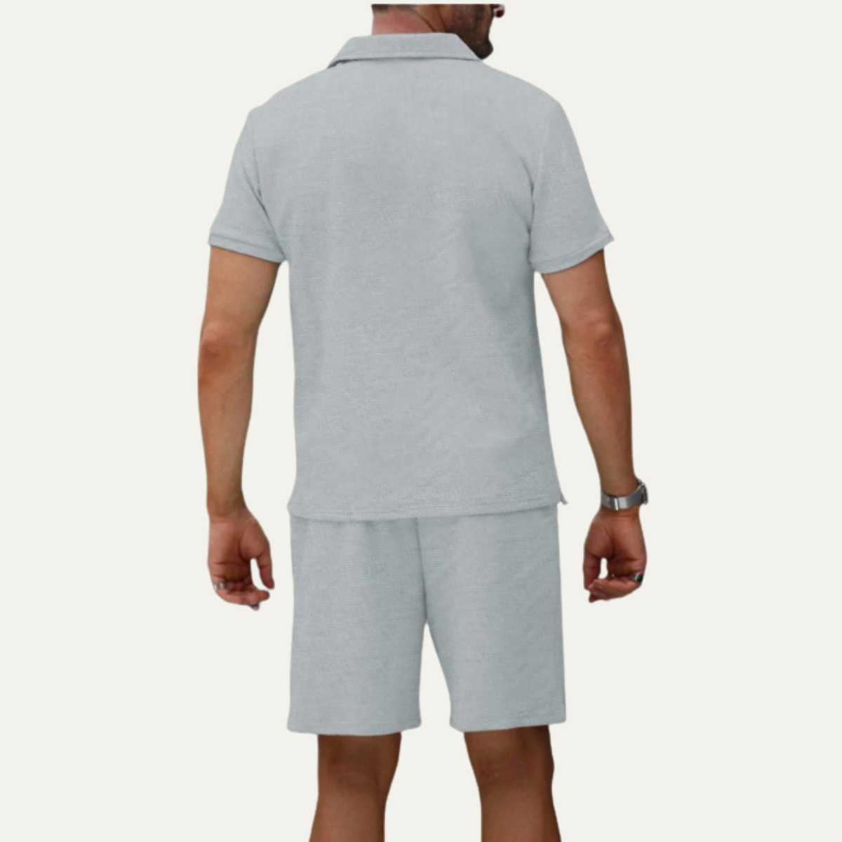 Jude | Men's Sweatsuit Light Blue Polo Short Sleeve
