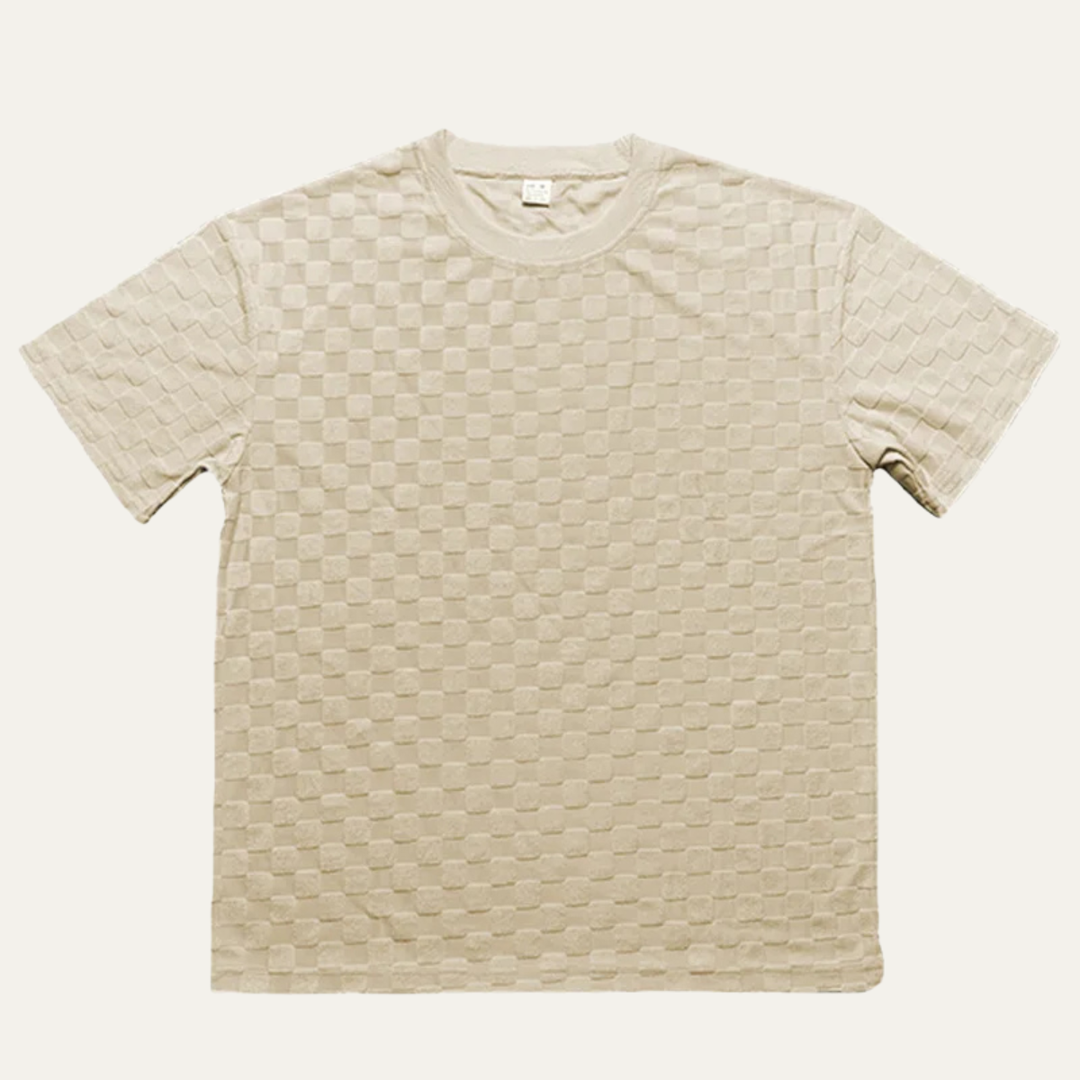 Axel | Men's Oversized Quilted T Shirt Shorts Set Cream