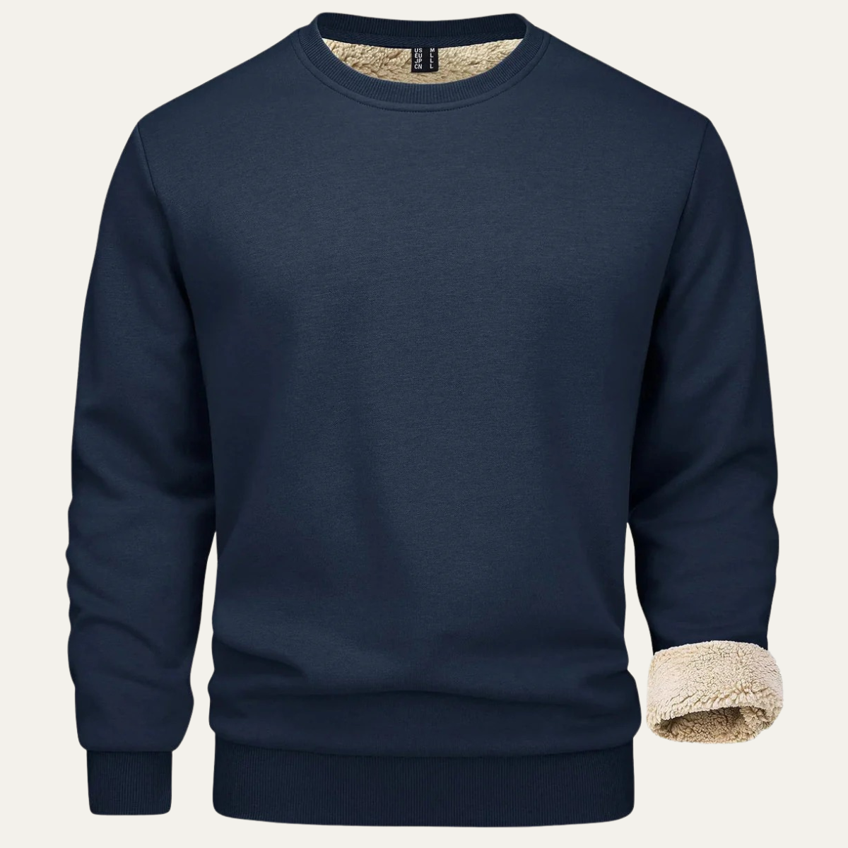 Beau | Men's Fleece Lined Crew Neck Sweatshirt Gray