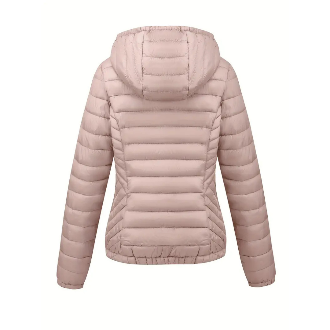 Rue | Women's Puffer Jacket Black Hooded Quilted