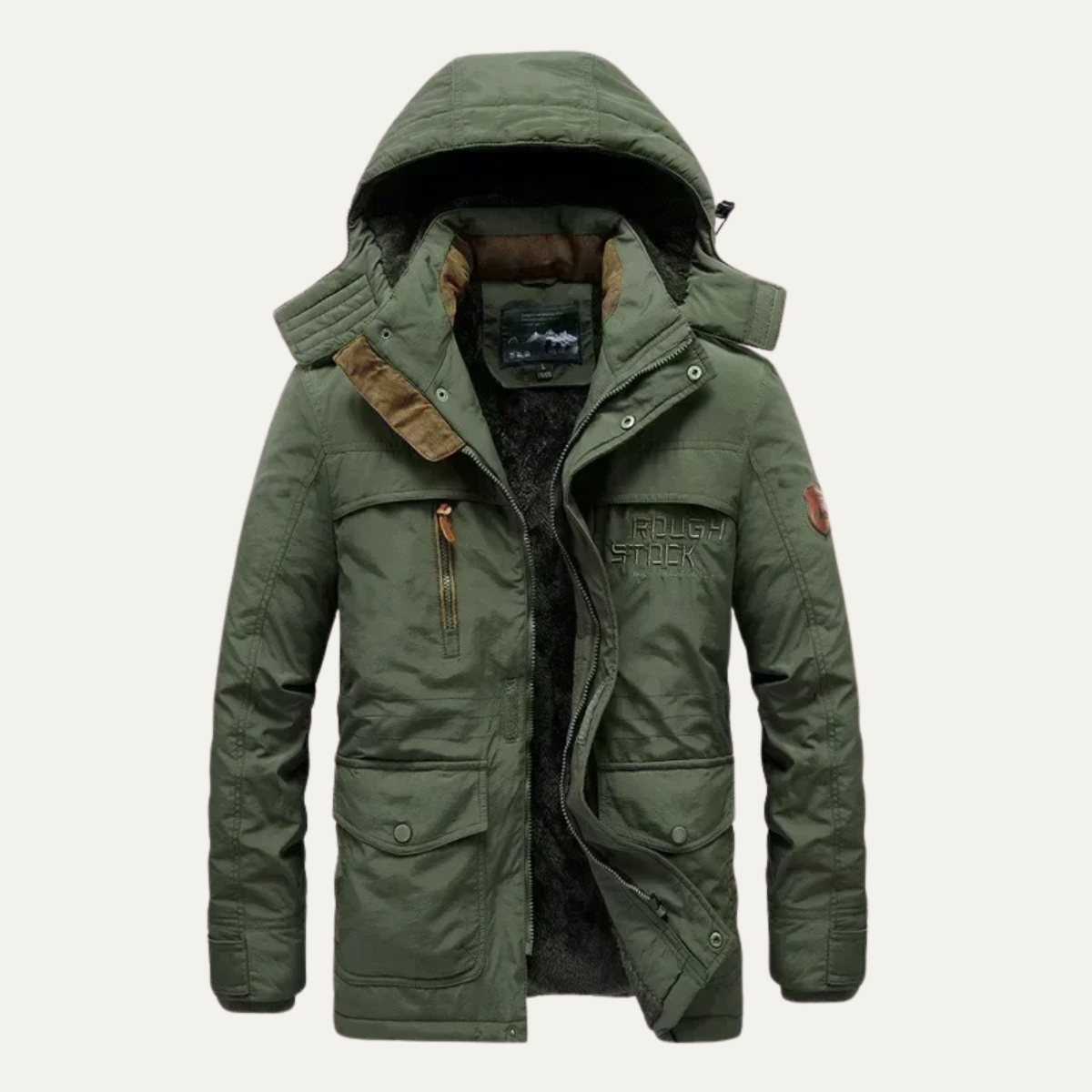 Hugo | Men's Waterproof Parka Jacket Olive Green Winter Coat