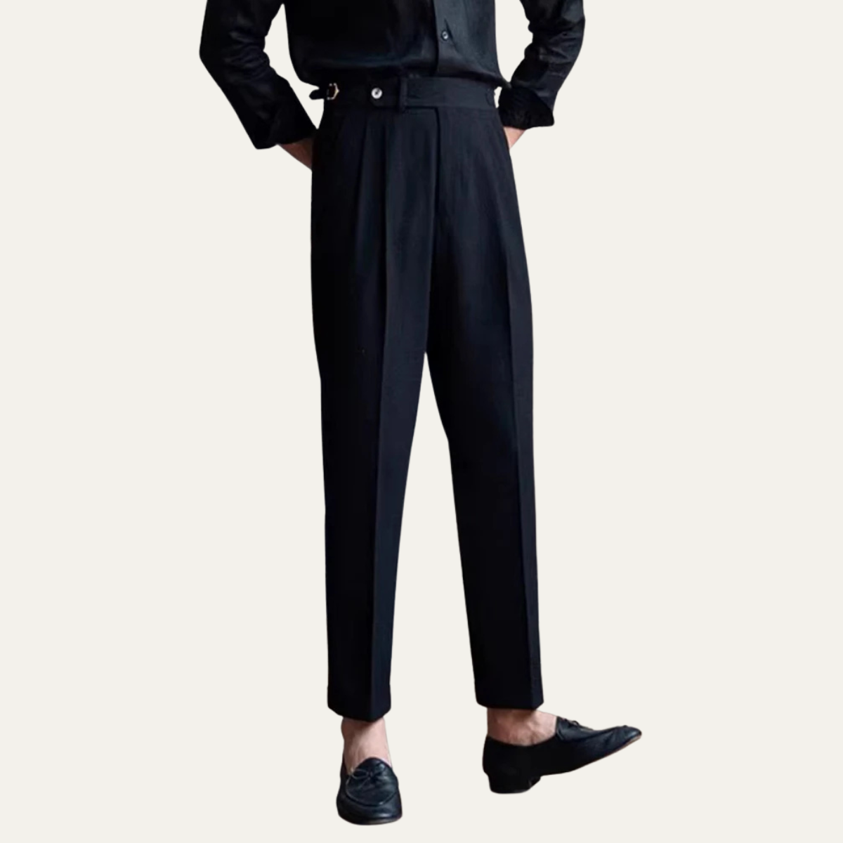 Beau | Men's Pleated Dress Pants Black