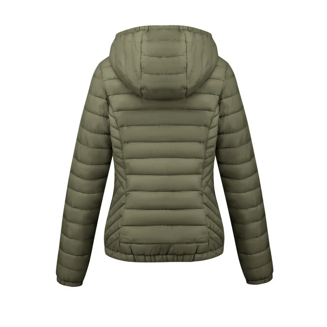 Rue | Women's Puffer Jacket Black Hooded Quilted