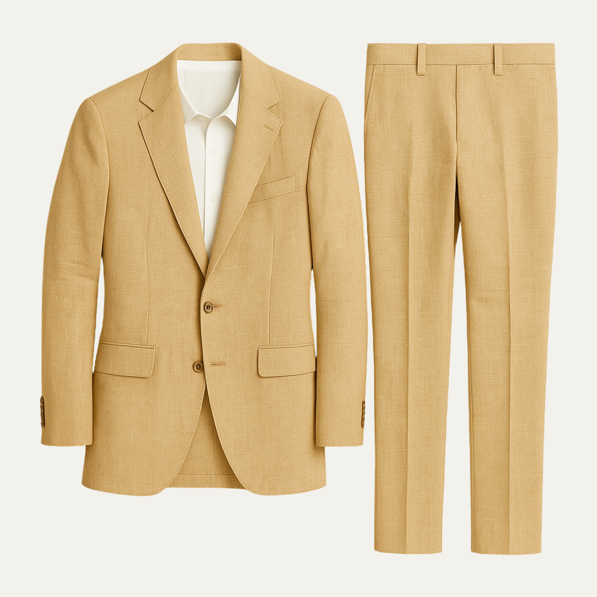 Paloma | Men's Tailored Linen Suit Camel Two Piece