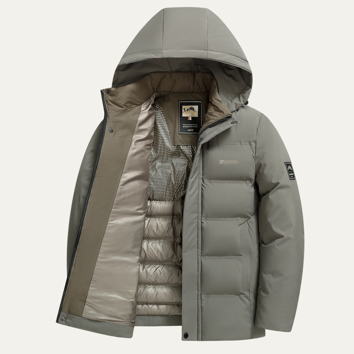 Axel | Men's Puffer Jacket Navy Hooded Winter Quilted