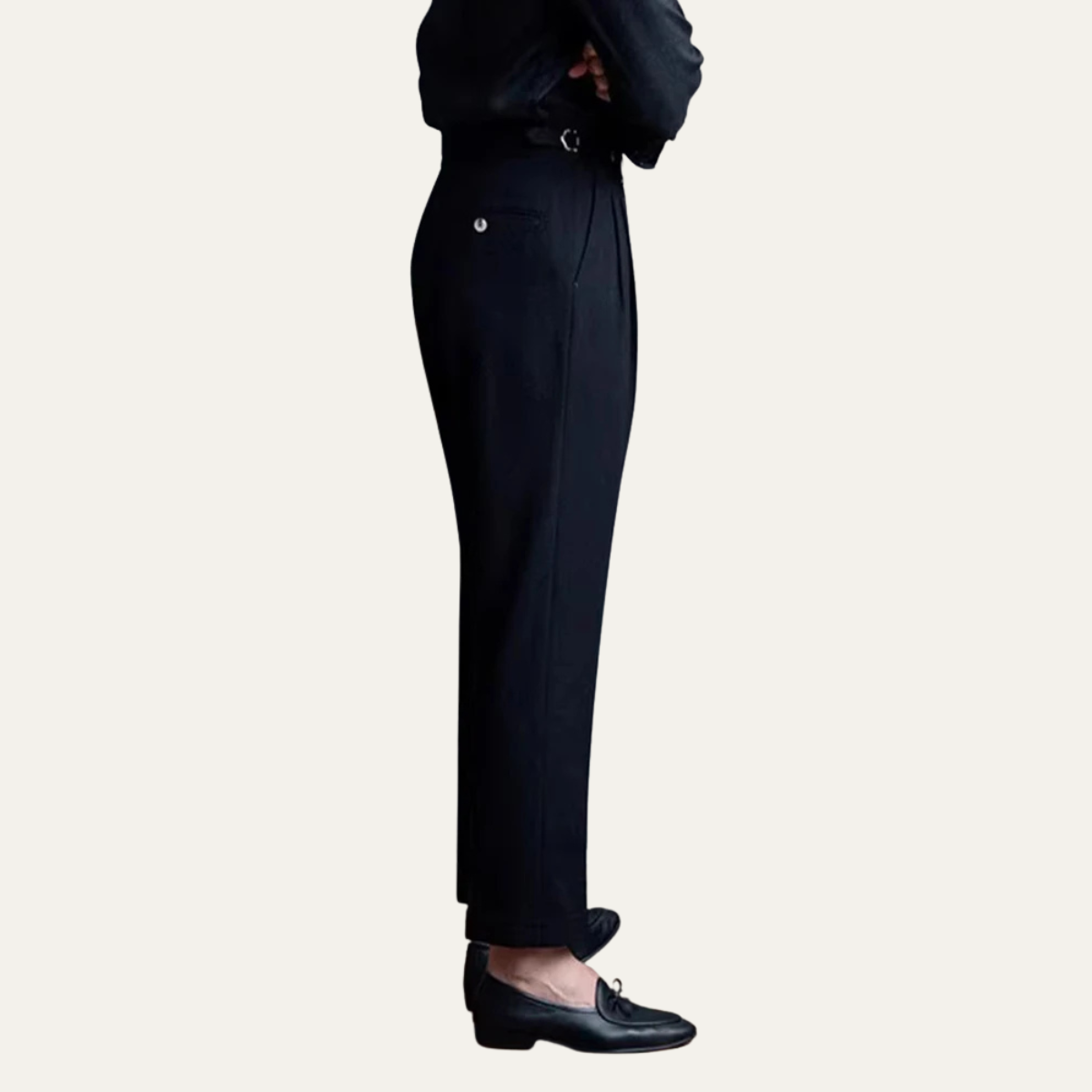 Beau | Men's Pleated Dress Pants Black