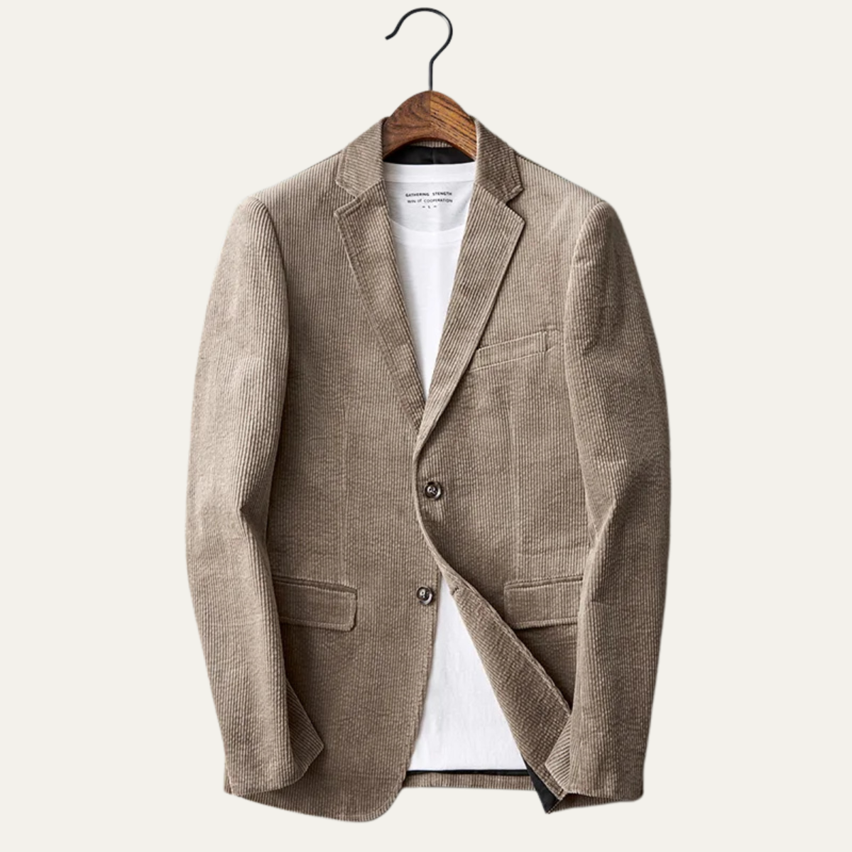 Beau | Men's Casual Corduroy Blazer Beige Two Button
