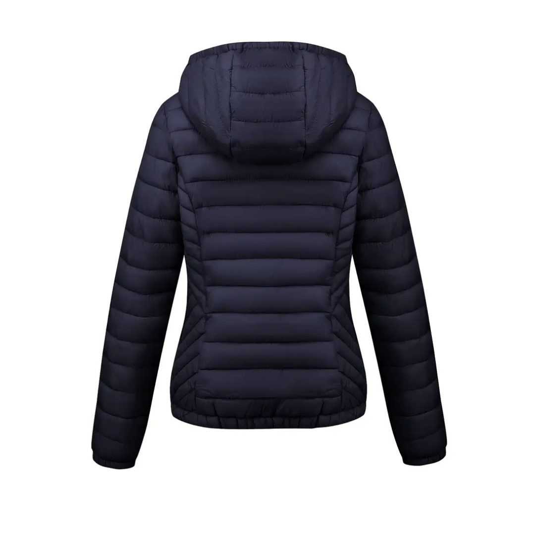 Rue | Women's Puffer Jacket Black Hooded Quilted