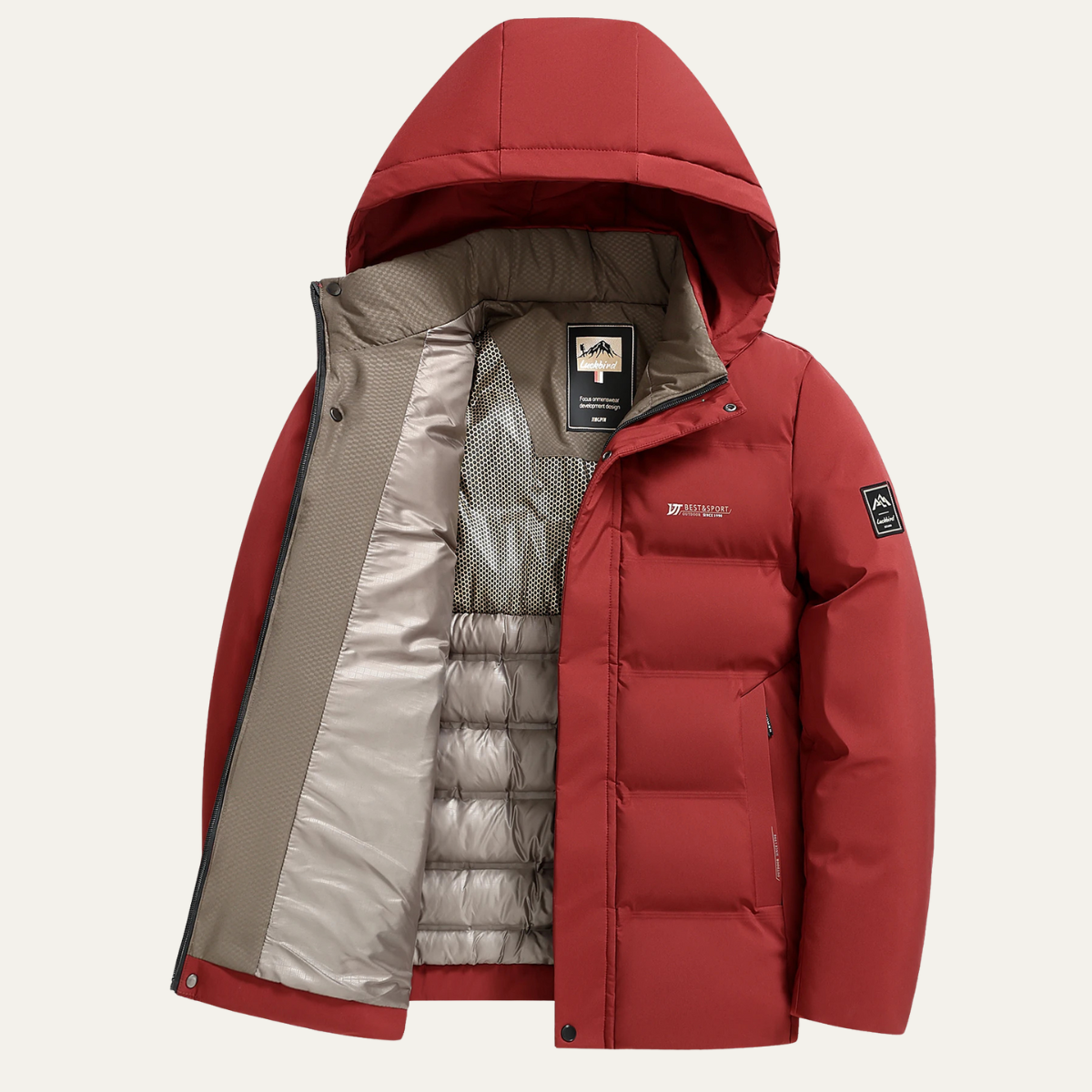 Axel | Men's Puffer Jacket Navy Hooded Winter Quilted