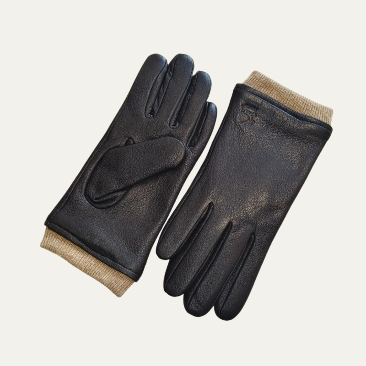 Rowan | Men's Leather Winter Gloves Brown Wool Lined
