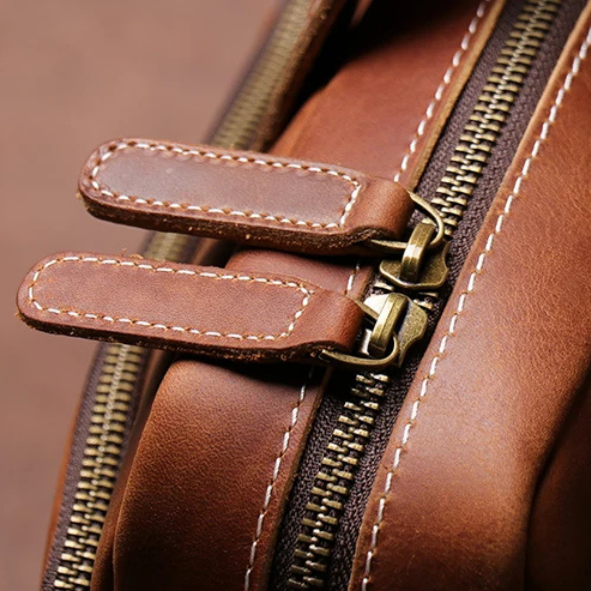 Cassis leather briefcase