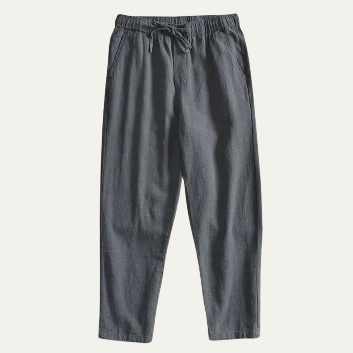 Sage | Men's Linen Pants Cream Elastic Waist Relaxed Fit