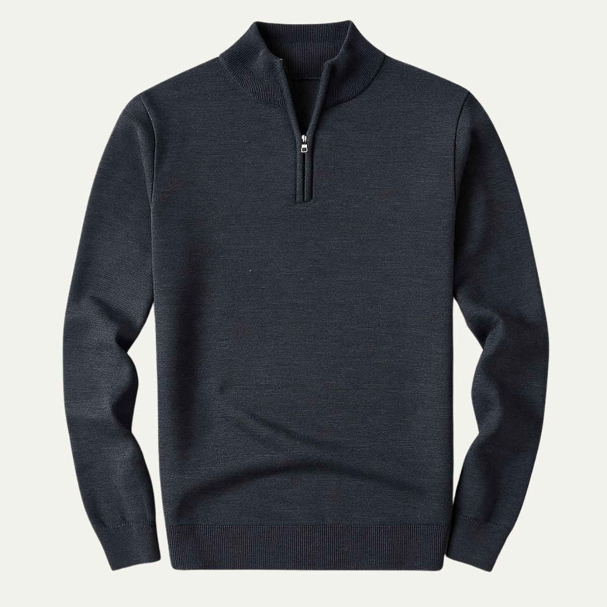Luca | Men's Quarter Zip Sweater Gray Long Sleeve
