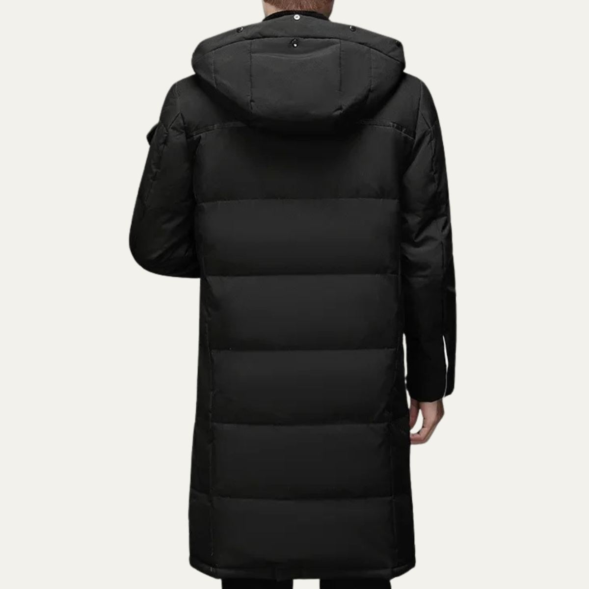 Knox | Men's Longline Puffer Coat Black Hood