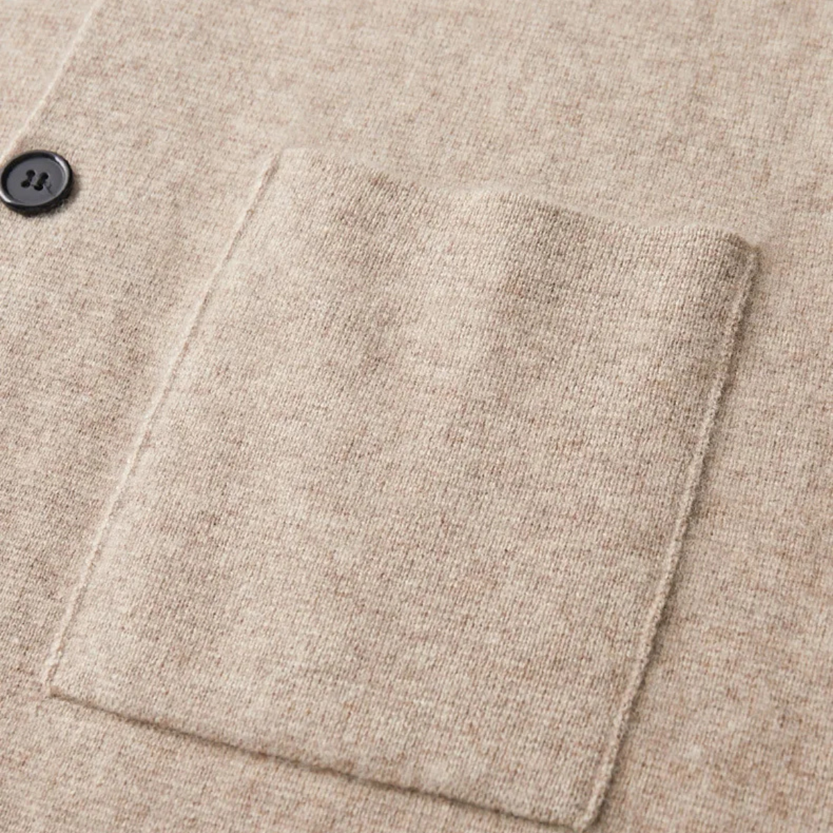 Beau | Men's Casual Wool Cardigan Cream Button Front Pockets