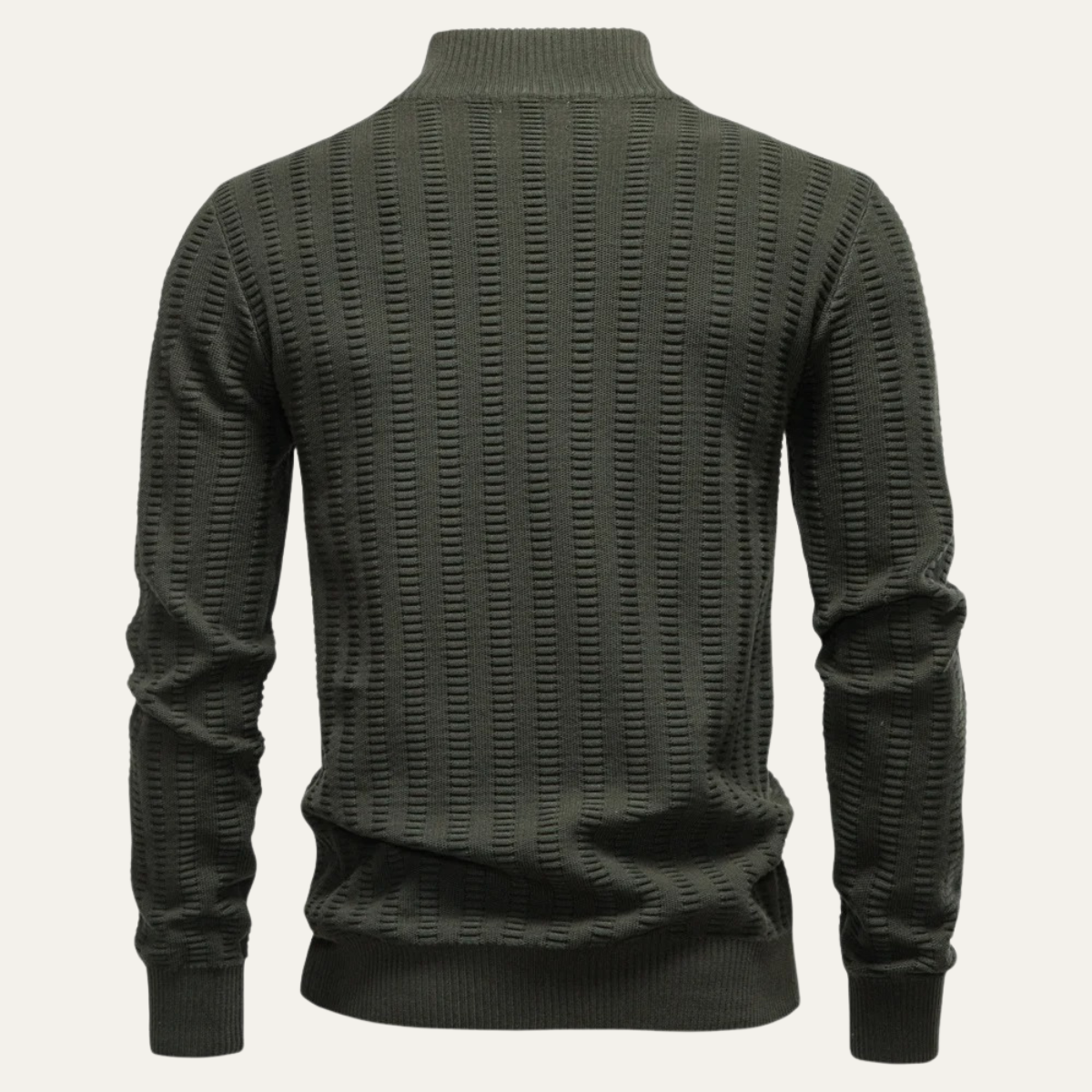 Caleb | Men's Quarter Zip Cable Knit Sweater Navy