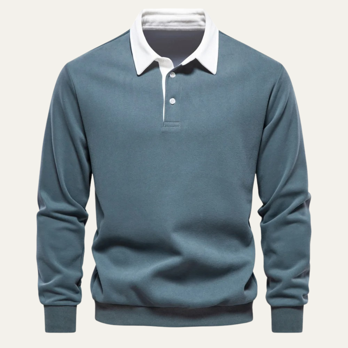 Ash | Men's Smart Casual Polo Collar Sweater Navy White