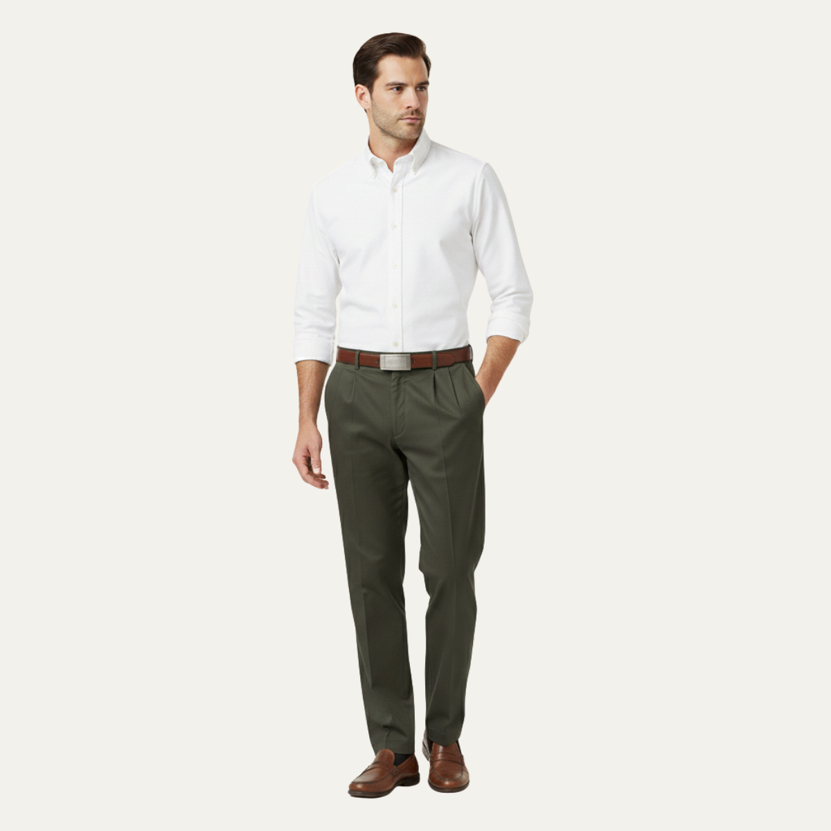 Orrin | Men's Straight Leg Dress Pants Gray Pleated