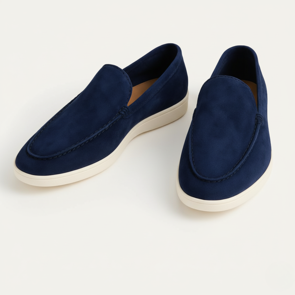 Axel | Men's Suede Loafer Cream Casual Slip On