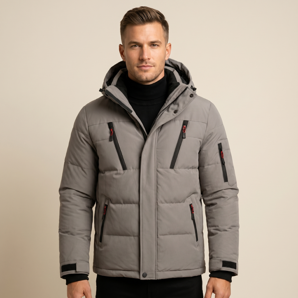 Zain | Men's Puffer Jacket Hooded Quilted Winter Coat