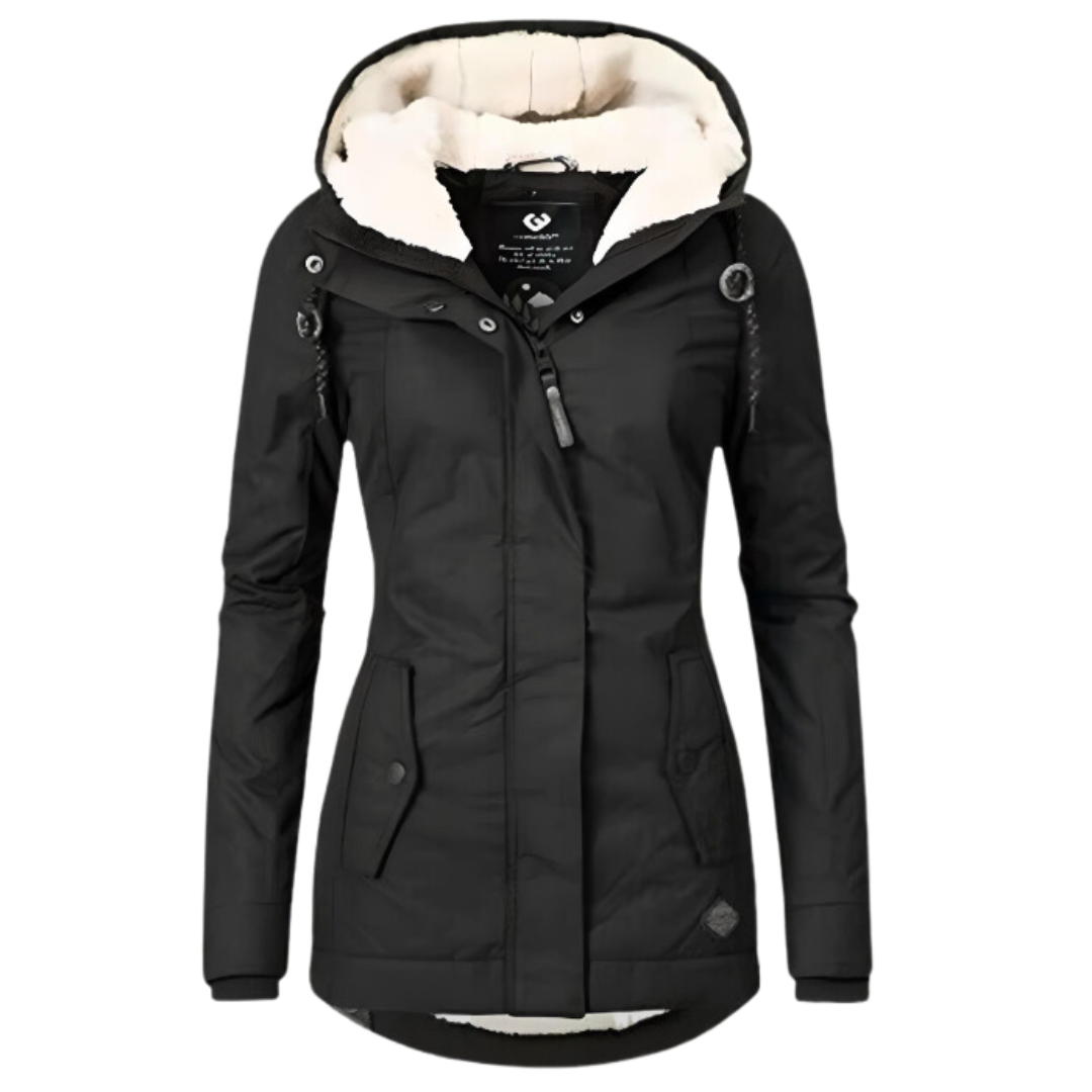 Ivy | Women's Sherpa Lined Puffer Jacket Gray Hooded