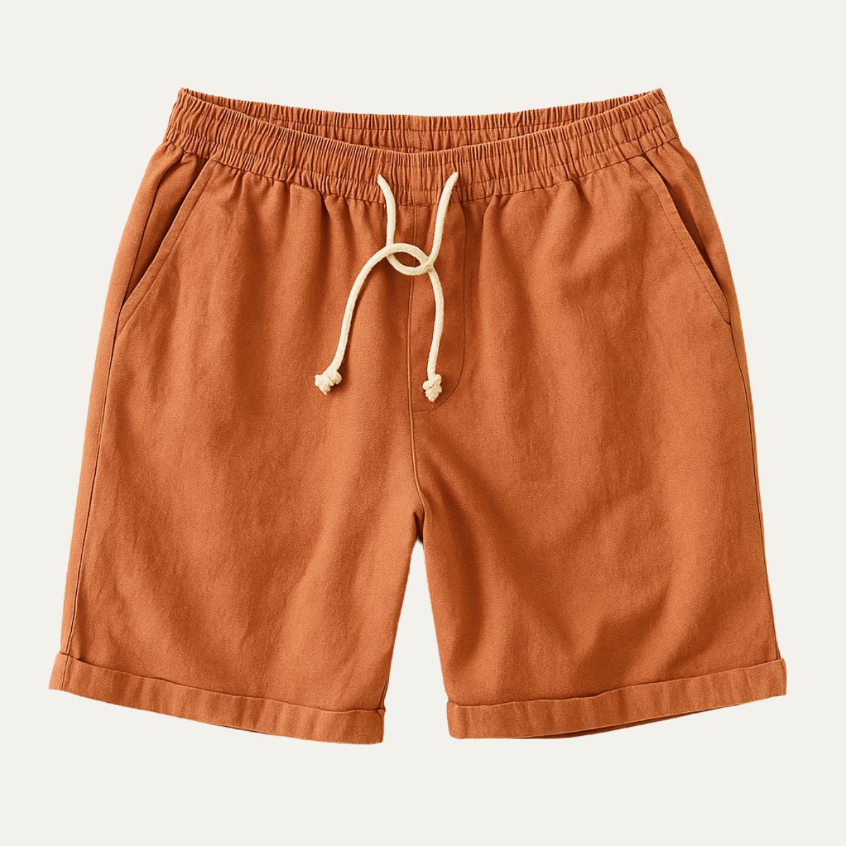 Beau | Men's Linen Shorts Gray Drawstring