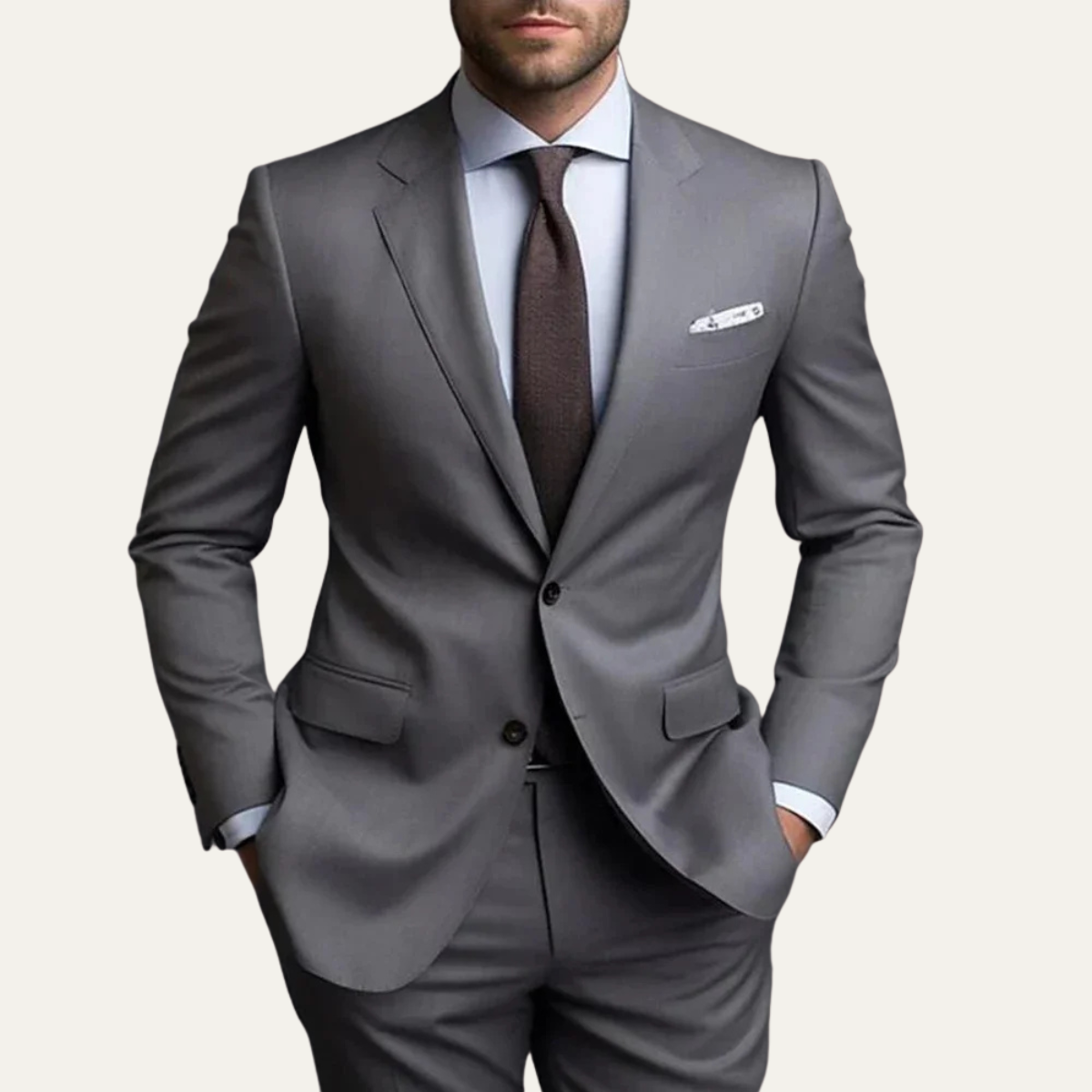 Jasper | Men's Slim Fit Suit Gray Two Piece Formal Blazer