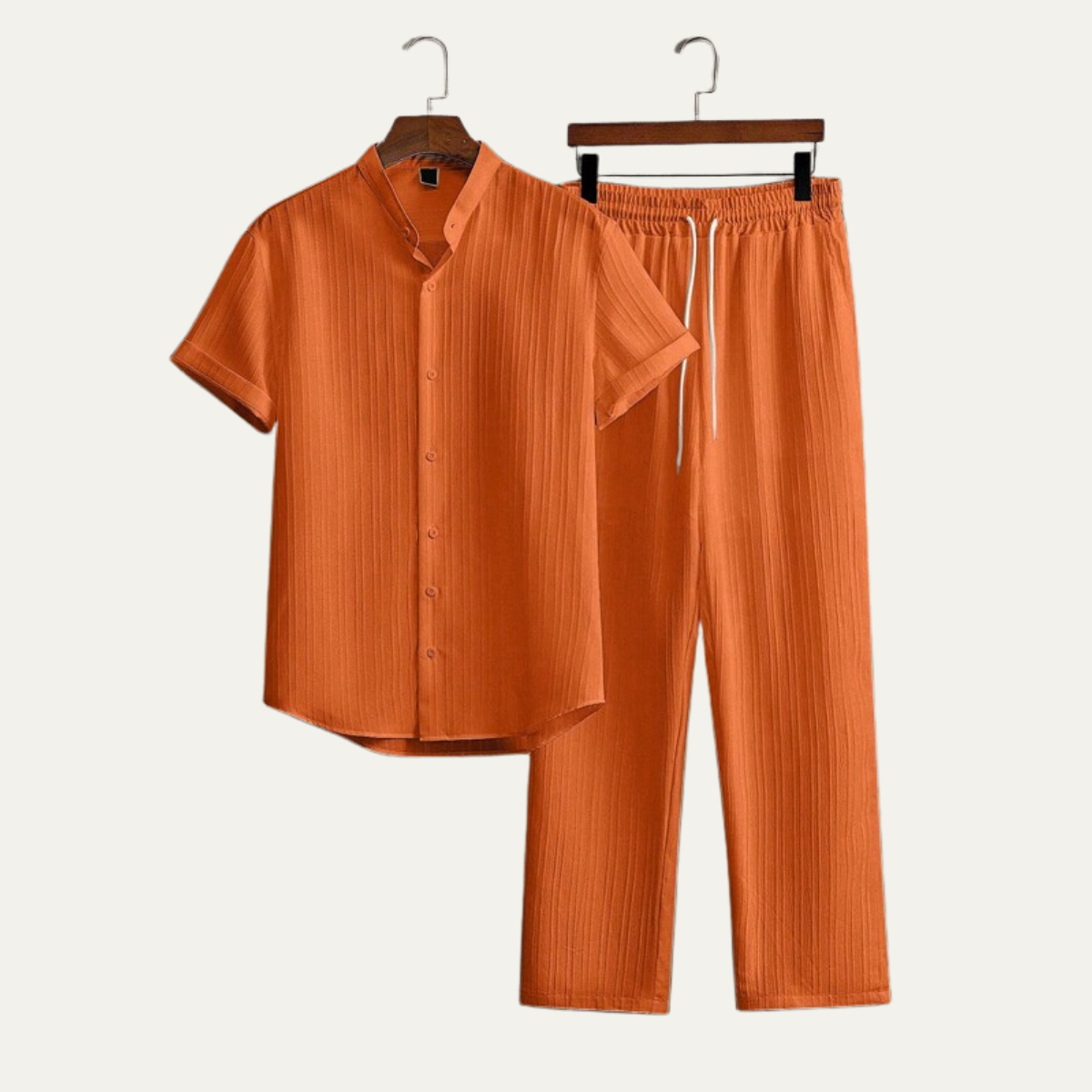 Rowan | Men's Casual Linen Shirt And Pants Set Mint Green