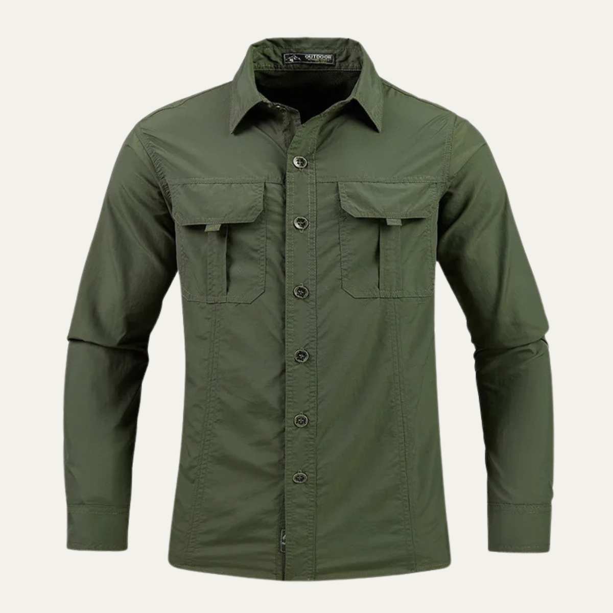 Sage | Men's Utility Cargo Shirt Gray Long Sleeve