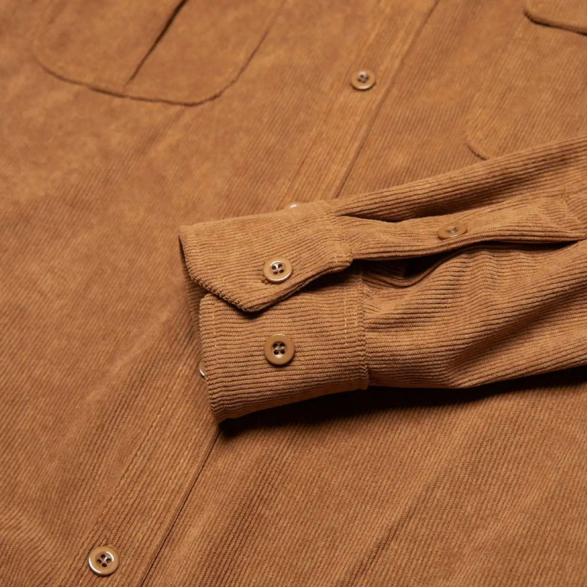 Kai | Men's Casual Corduroy Button Up Shirt Brown