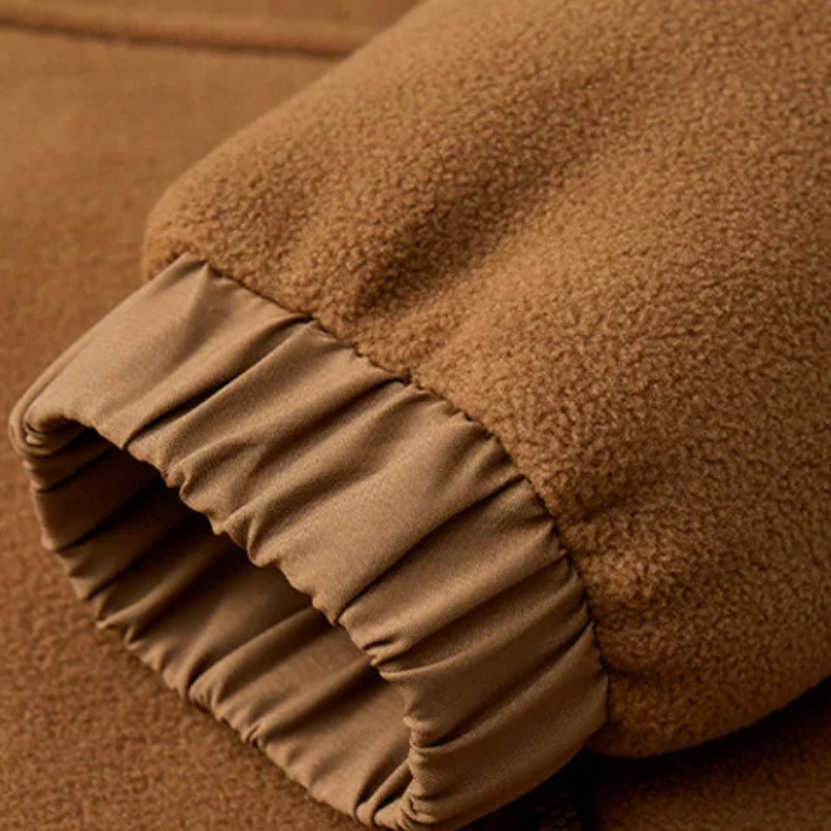 Beau | Men's Sherpa Fleece Zip Up Hoodie Tan