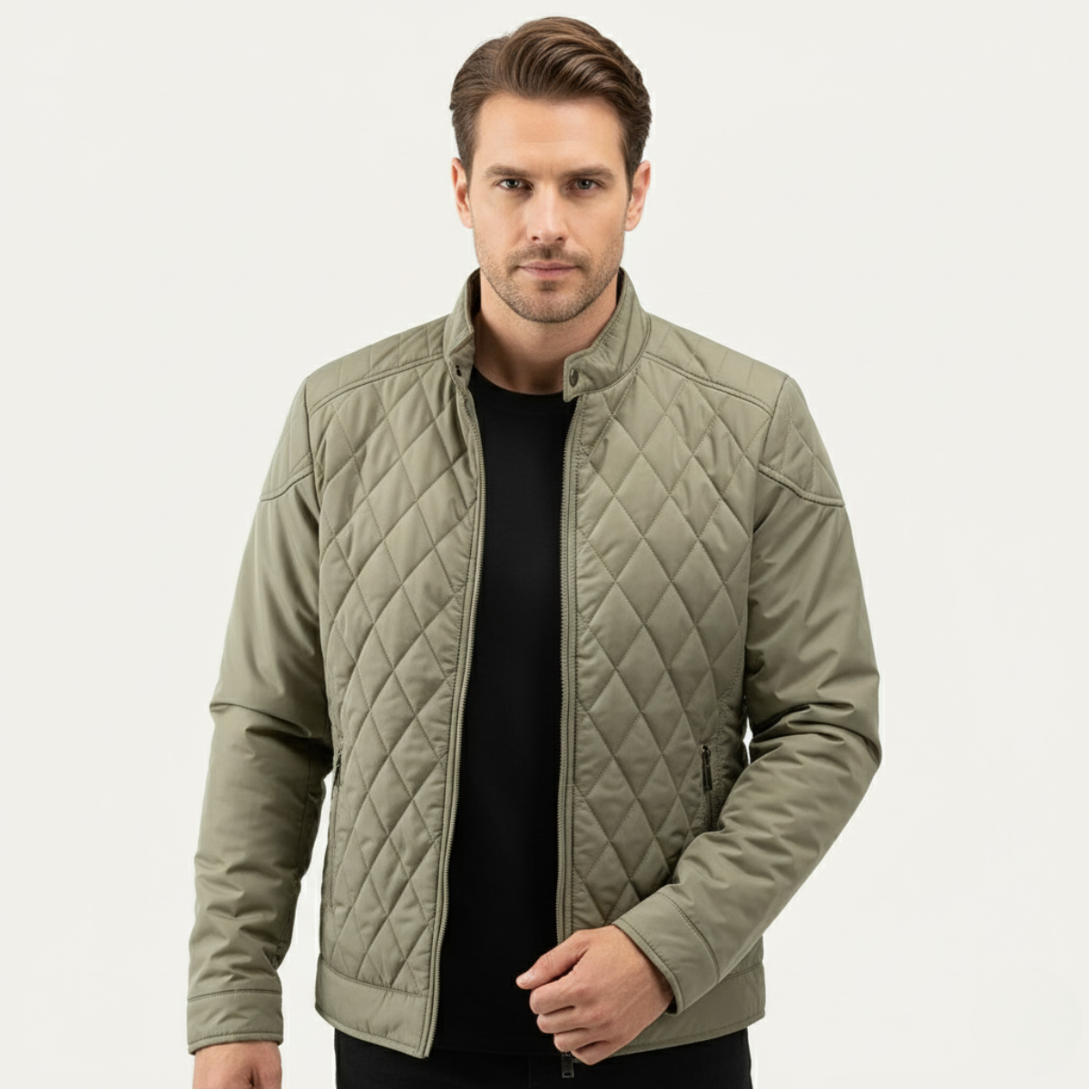 Ash | Men's Quilted Leather Jacket Black