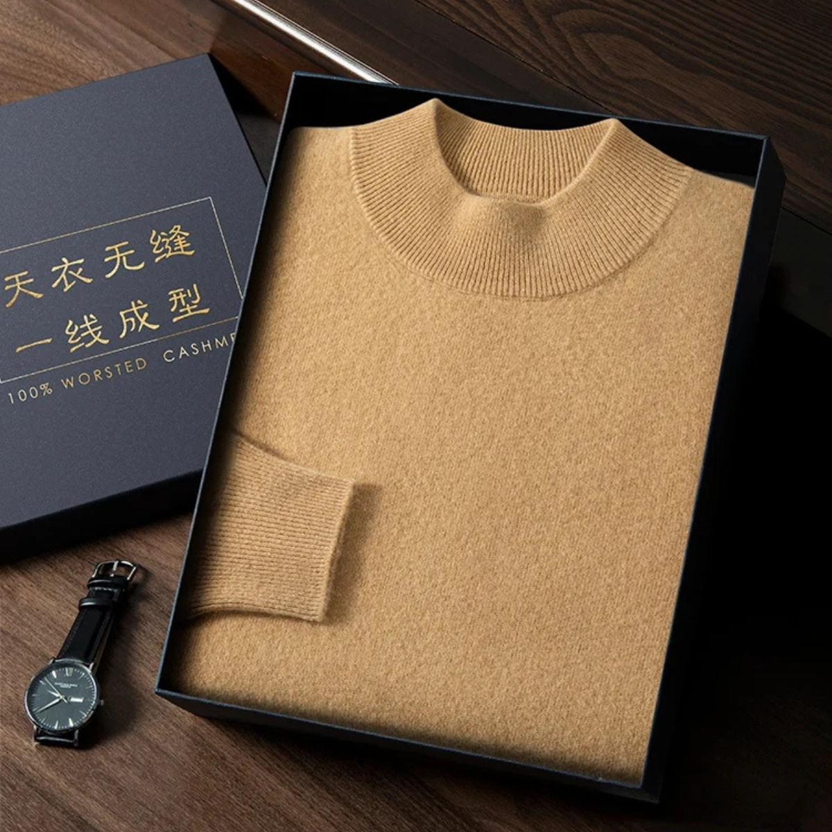 Bram | Men's Crew Neck Cashmere Sweater Cream