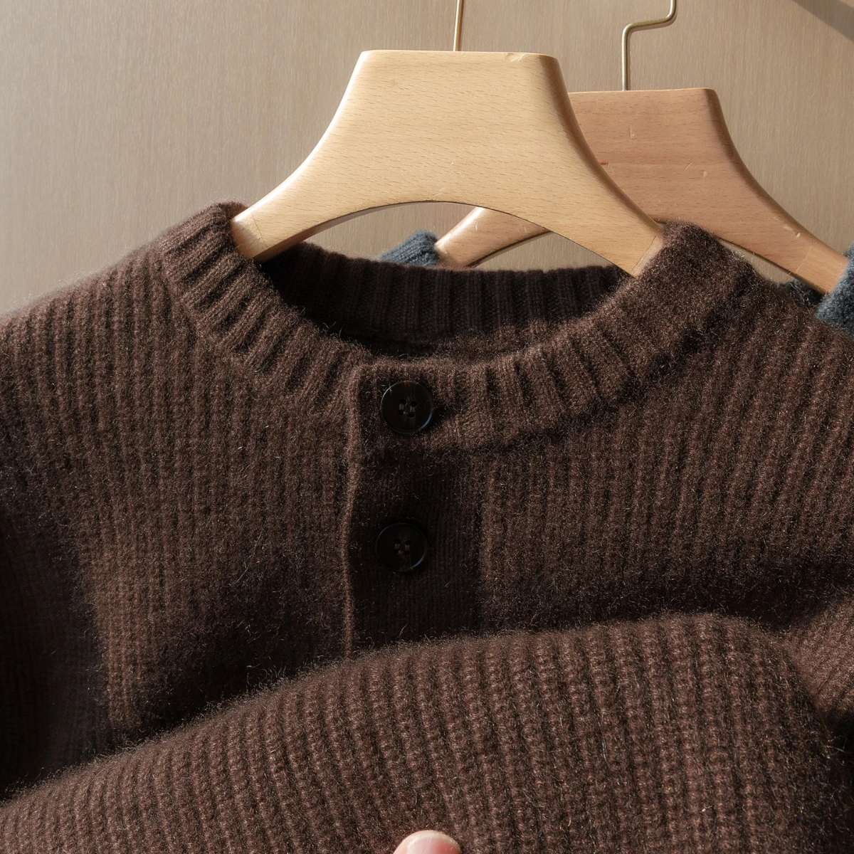 Vera | Men's Knit Sweater Brown Crew Neck