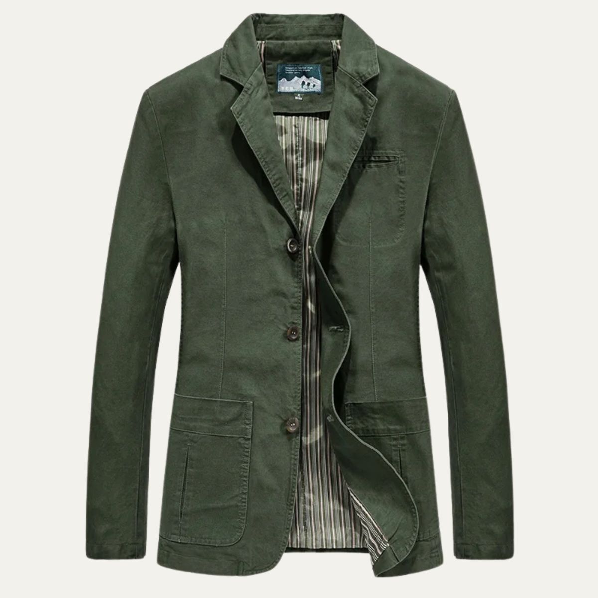 Sage | Men's Casual Cotton Blazer Olive Green Lined
