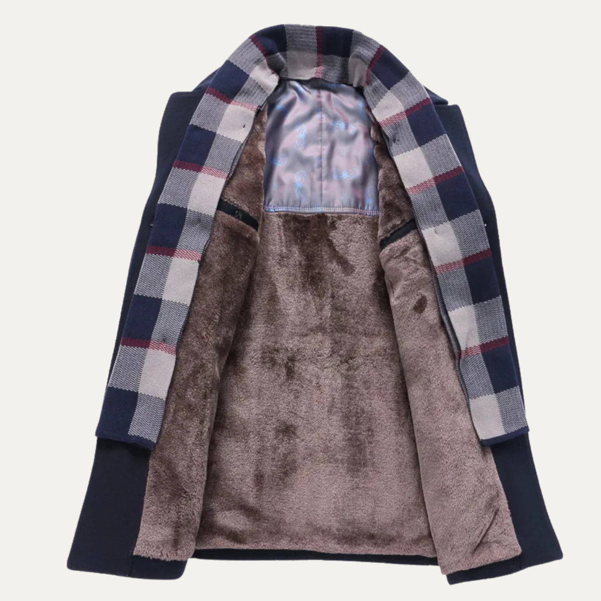Beau | Men's Smart Casual Wool Blend Overcoat Navy