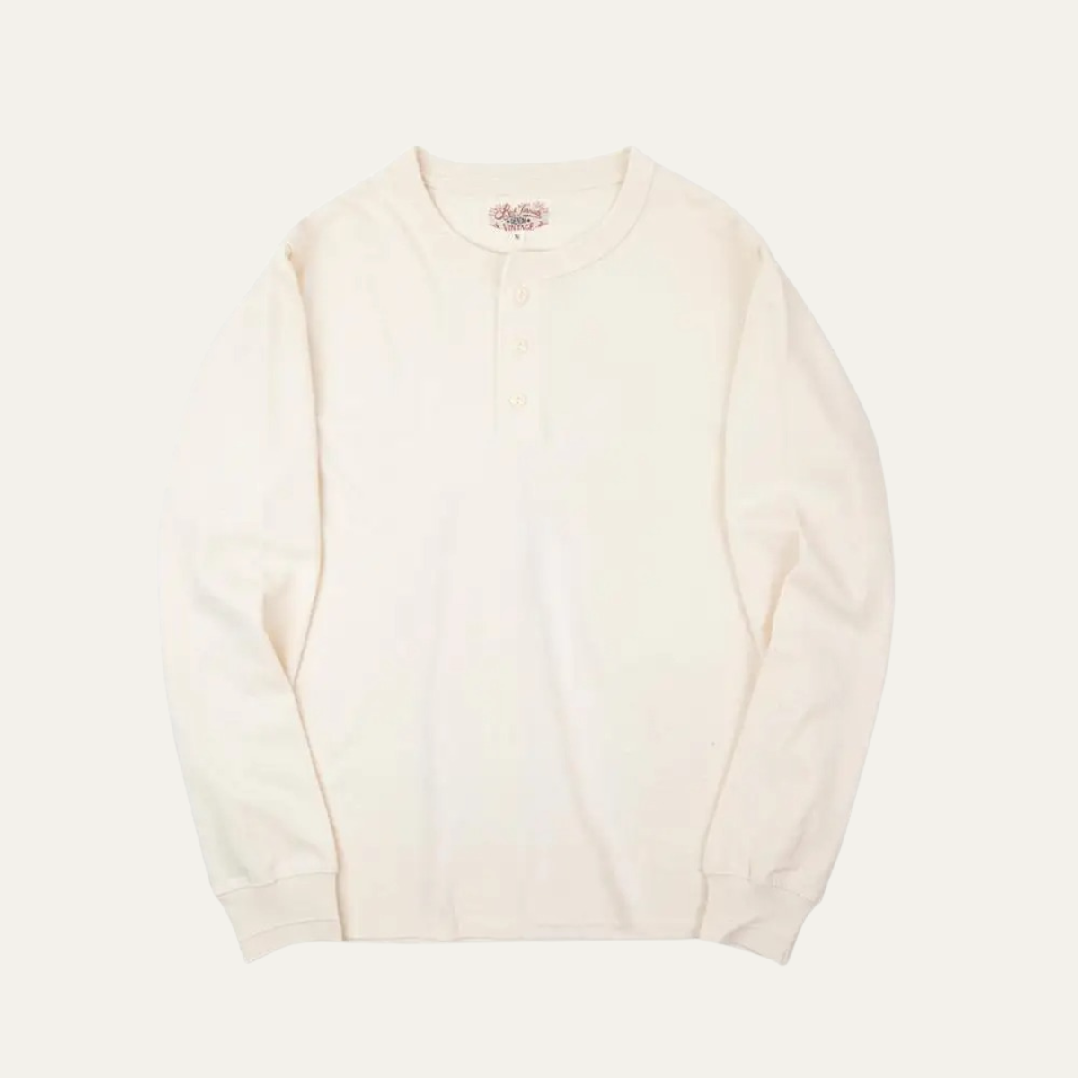 Callum | Men's Henley Shirt White Long Sleeve
