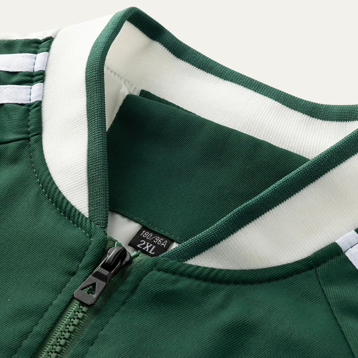 Rhys | Men's Lightweight Track Jacket Green White Striped Sleeves