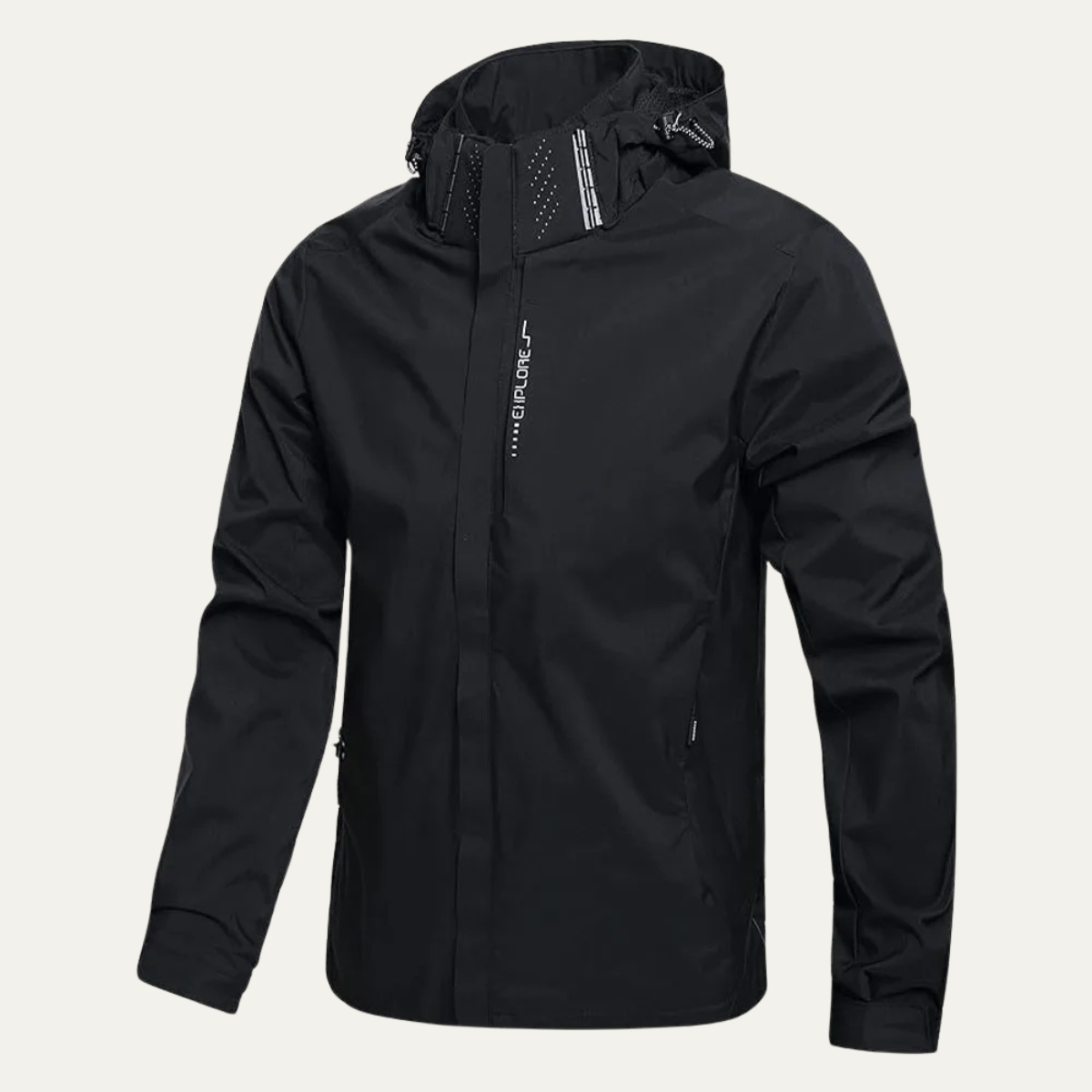 Isla | Men's Rain Jacket Black Waterproof Hooded