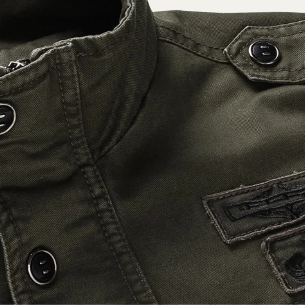 Axel | Men's Military Utility Jacket Olive Green Multi Pocket