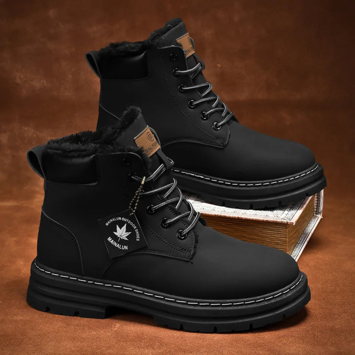 Beau | Men's Lace Up Work Boot Tan Platform Sole