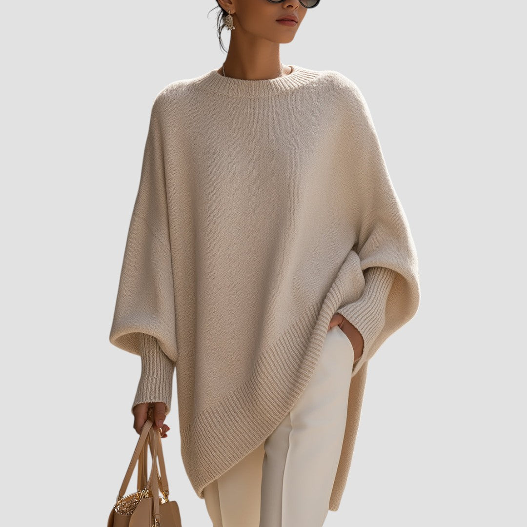 Vera | Women's Oversized Knit Sweater Pink Crew Neck