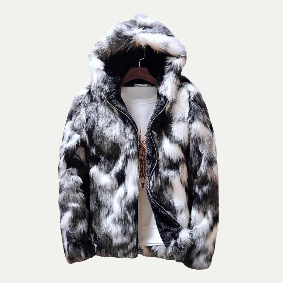 Axel | Men's Faux Fur Puffer Jacket Multicolor