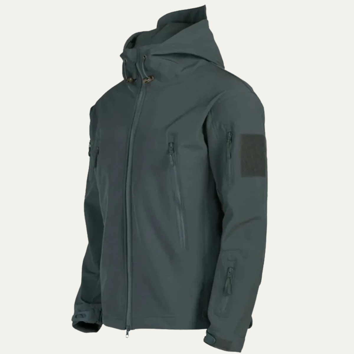 Voss | Men's Waterproof Soft Shell Jacket Olive Green With Hood