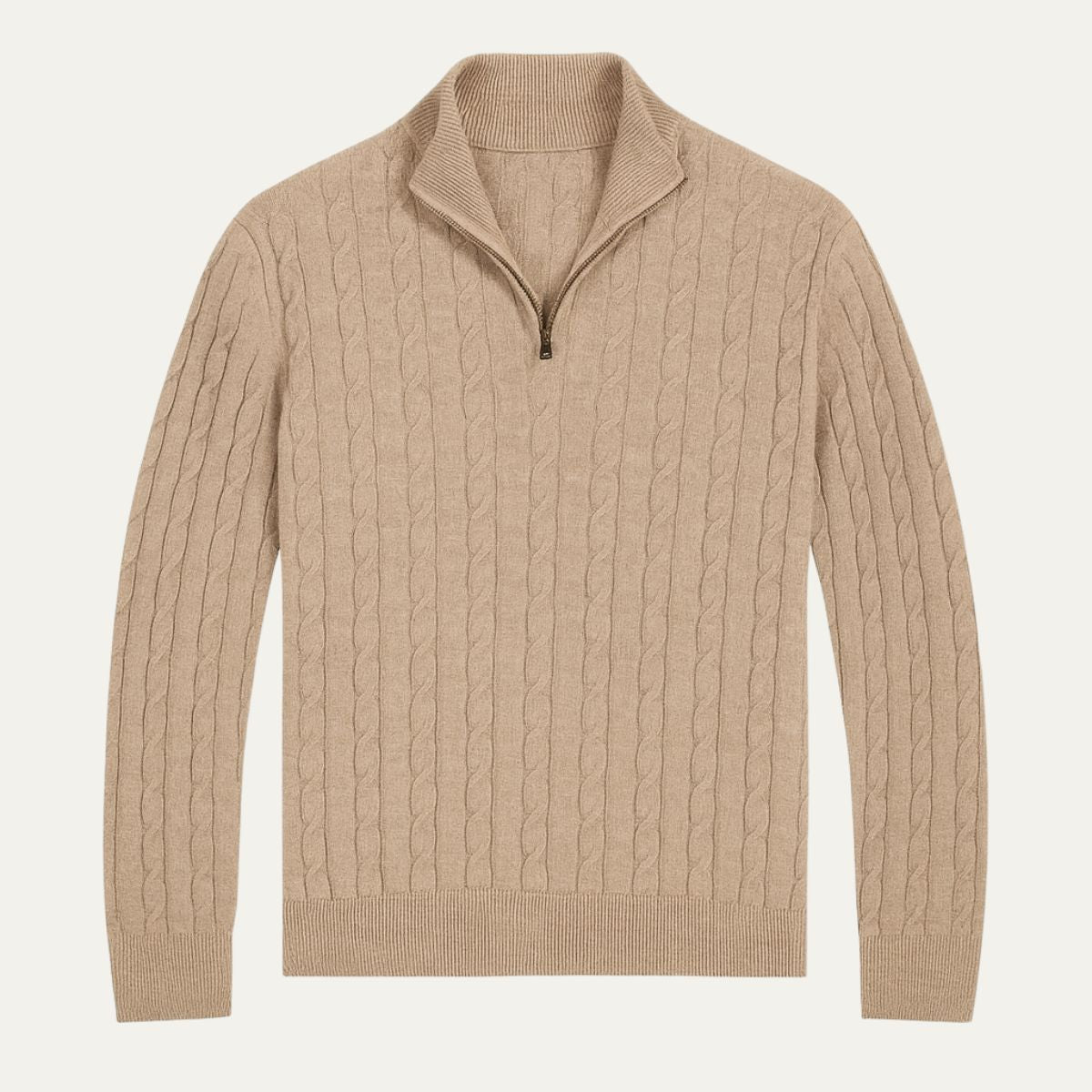 Voss | Men's Cable Knit Quarter Zip Sweater Navy