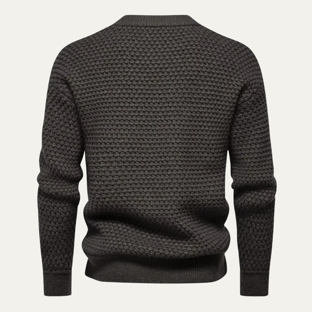 Ashton | Men's Crew Neck Cable Knit Sweater Charcoal