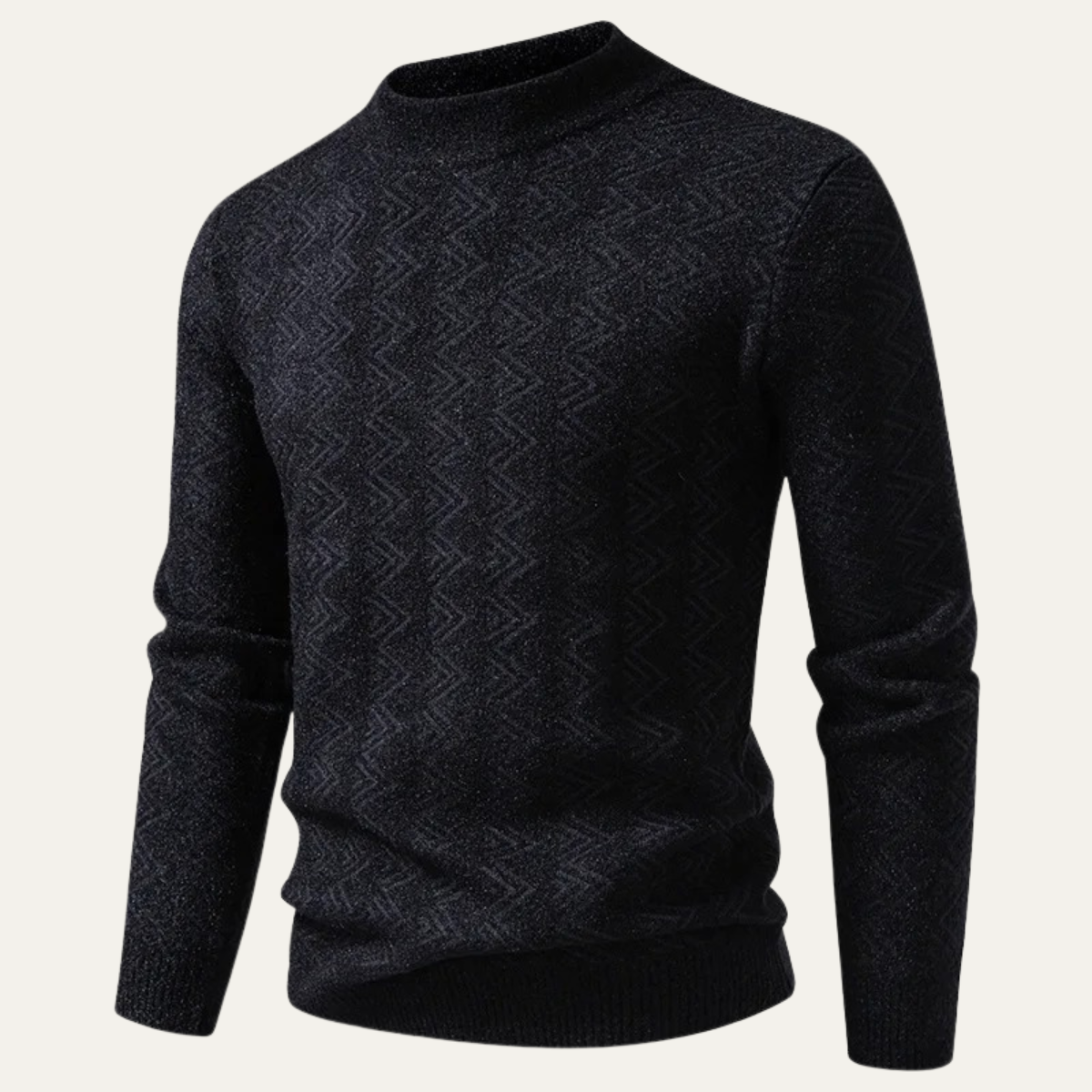 Ash | Men's Geometric Pattern Crew Neck Sweater Cream