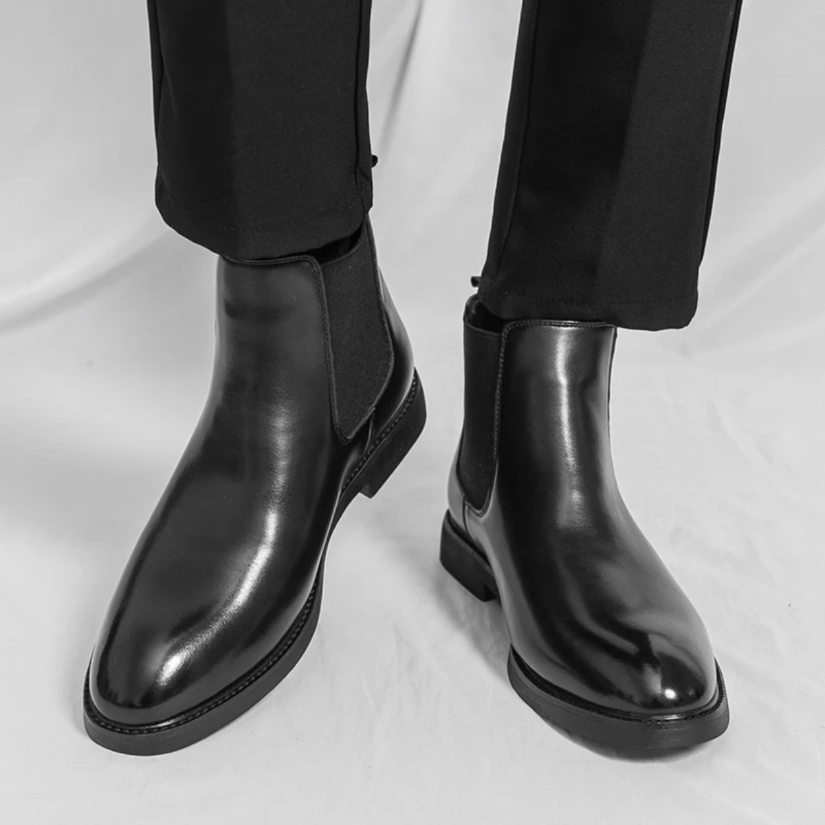 Beau | Men's Chelsea Ankle Boots Black Leather