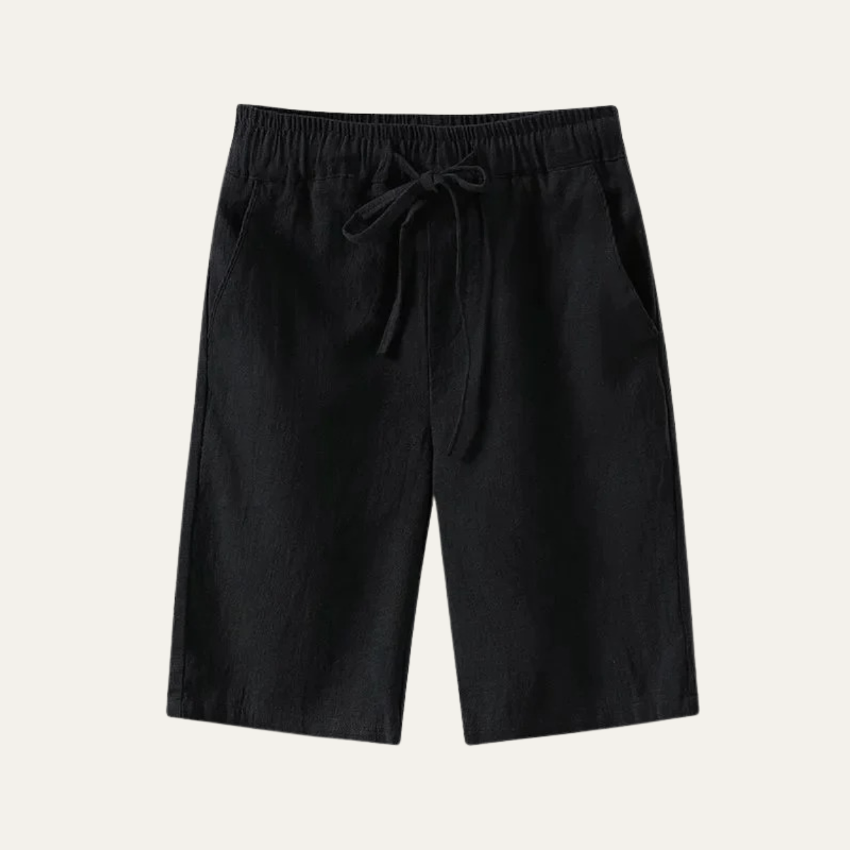 Beau | Men's Linen Shorts Cream Drawstring