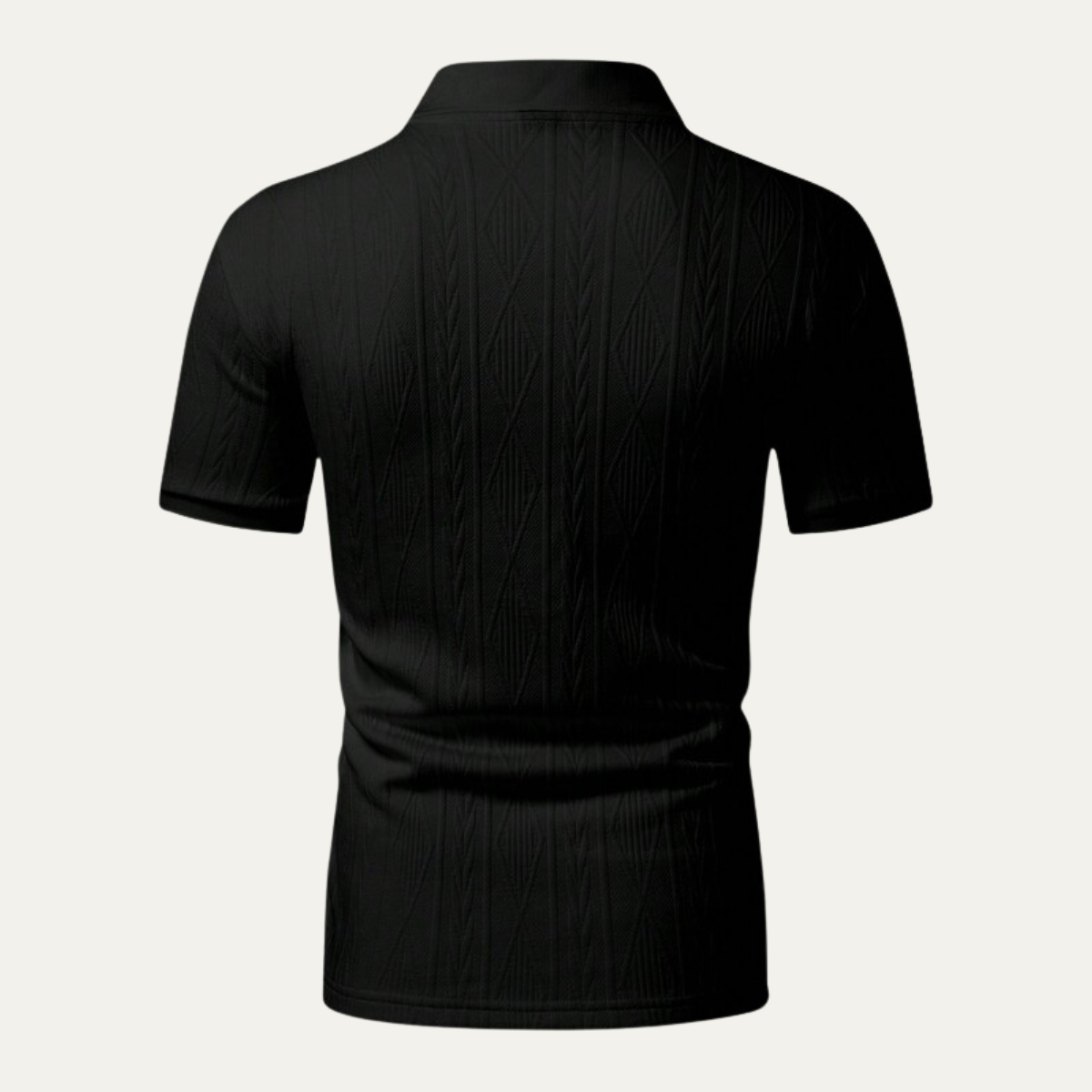 Sage | Men's Textured Polo Shirt Black